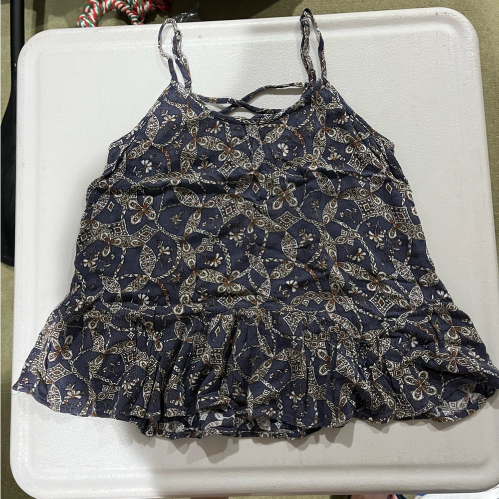 Navy Blue Patterned Women's Top